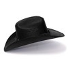 Western Express Black Palm Straw Western Cattleman Hat with Curled Brim - 4 of 4