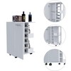 NicBex Mobile Kitchen Island Cart Morden Kitchen Carts on Wheels with Storage, 2 Storage Shelves, 1 Cabinet and 6 Bottle Rack for Kitchen - 3 of 4