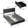FUFU&GAGA Queen Size bed with Headboard and Sliding Drawers Led Lights Gray - 2 of 4