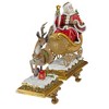 Roman Set of 2 Brown and Red Santa Claus with Reindeer Christmas Stocking Holders 9.5" - 2 of 4