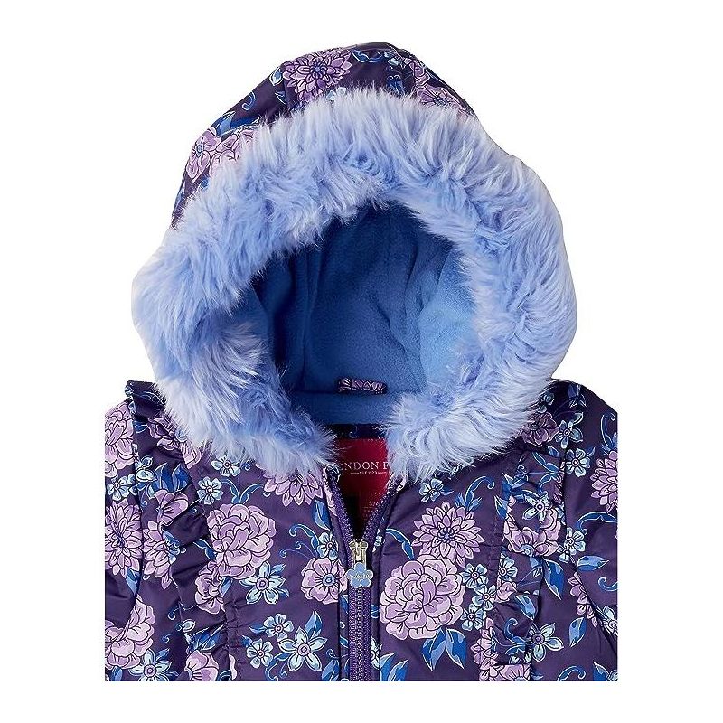LONDON FOG Girls' 2-piece Snowbib and Puffer Coat Snowsuit Set, 2 of 6