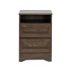Gulches 2-Drawer Nightstand, Rustic Style with Faux Wood, Top Shelf & Block Pull Handles, 15.75"W x 16"D x 23.25"H - 2 of 4