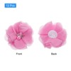 Unique Bargains Artificial Rhinestone Chiffon Flower Heads 12 Pcs Dark Pink Red - 3 of 3