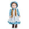 The Queen's Treasures Blue Calico Dress w Brown Lace up Boots for 18-Inch Doll - image 3 of 4