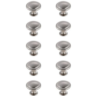 Elegant Lighting Logyn 1.3Inch Diameter Brushed Nickel Mushroom Knob Multipack (Set of 10)