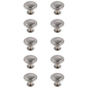 Elegant Lighting Logyn 1.3Inch Diameter Brushed Nickel Mushroom Knob Multipack (Set of 10) - 1 of 4