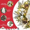 Pre-lit Christmas Wreath for Front Door, 22" Large Lighted Christmas Gnome Wreath, Winter Wreath with  Xmas Balls - 4 of 4