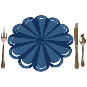 Big Dot of Happiness Navy Stripes - Simple Party Round Table Decorations - Paper Chargers - Place Setting For 12 - 1 of 4