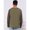 INSPIRE CHIC Men's Raglan Long Sleeve Tee Shirt Casual Henley T-Shirts - 3 of 4
