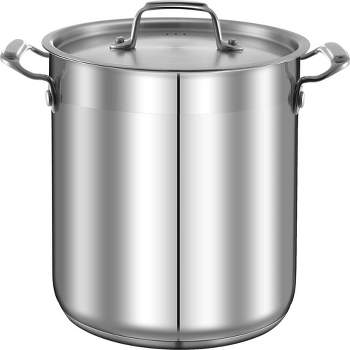 CookerBene 9.45 Inch Soup Pot Nonstick Aluminum Stockpots With Lid Medical  Stone Coating Beige
