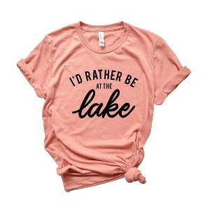 Simply Sage Market Women's I'd Rather Be At The Lake Short Sleeve Graphic Tee - 1 of 4