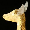 LuxenHome Lighted White & Gold Glitter Deer Family Set, Indoor/Outdoor Christmas Decoration White, Gold, Red, Green - 3 of 4