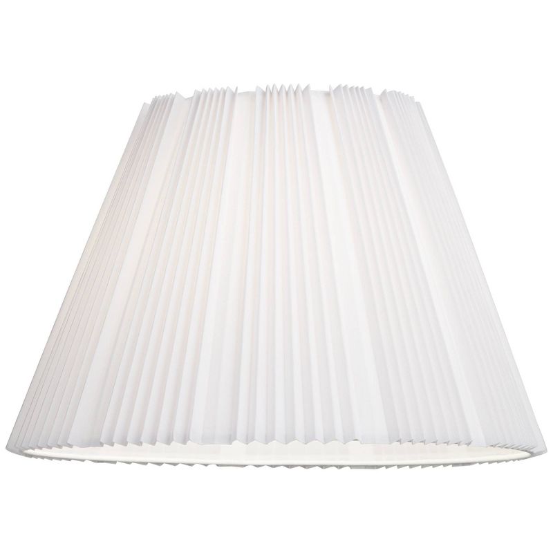 Springcrest Collection Hardback Knife Pleated Empire Lamp Shade White Large 9.5" Top x 19" Bottom x 13" Slant Spider with Harp and Finial Fitting, 4 of 9