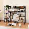 Tangkula Desk Shelf w/ Storage Grid, Multipurpose Countertop Hutch for up to 32" Computer Monitors - 3 of 4