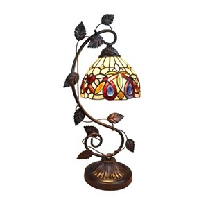 Chloe Lighting Serenity Victorian Tiffany-Style Dark Bronze 1 Light Table Lamp 8" Wide - 1 of 4
