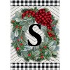 Winter Wreath Monogram Letter S Garden Flag 18" x 12.5" Briarwood Lane - 3 of 4