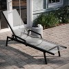 Emma and Oliver Set of 2 Textilene Adjustable 5 Position Patio Chaise Lounge with Armrests and Metal Frame - 4 of 4