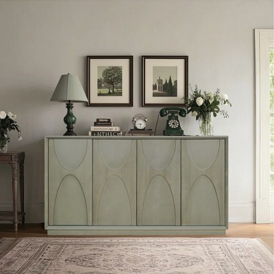 Bella Depot 4-Door Wooden Cabinet with Adjustable Shelves