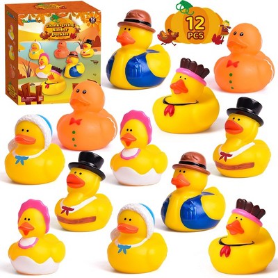 Fun Little Toys 12 Pcs Thanks Giving Rubber Duckies : Target