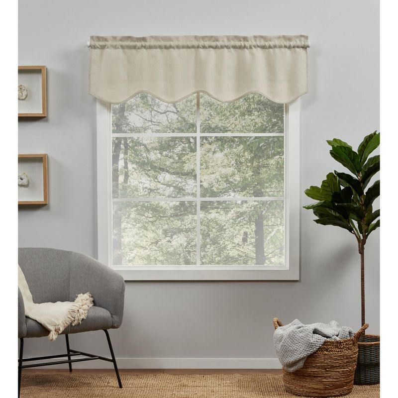 Exclusive Home Loha Light Filtering Rod Pocket Scalloped Valance, 1 of 3