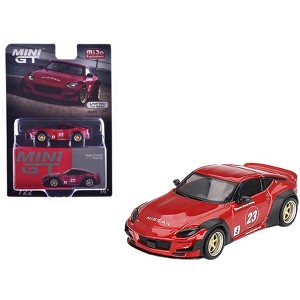 Nissan Z "Pandem" #23 Passion Red Metallic Limited Edition to 6600 pieces Worldwide 1/64 Die Cast Model Car by Mini GT - 1 of 3