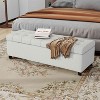 CAVINAS Polyester Storage Ottoman Bench with Button-Tufted Top,Upholstered Storage Ottoman,Storage Benches for Living Room,Bedroom - 2 of 4