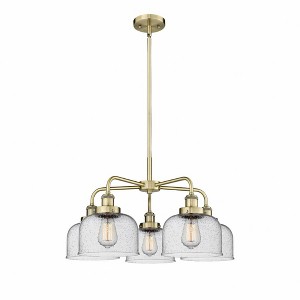 Bell - 5 Light Stem Hung Chandelier In Art Deco Style-14.75 Inches Tall and 26 Inches Wide - 1 of 1