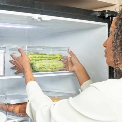 OU Fridge Organizer Bin with Vented Lid, Clear Stackable Refrigerator Storage Container, Produce Kitchen Storage Bin, BPA Free, 4 Pack — фото 7