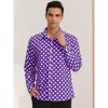 Lars Amadeus Men's Button Down Long Sleeves Casual Polka Dots Print Shirts - 2 of 4