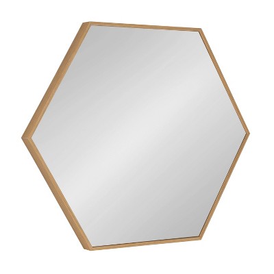 22" x 25" Rhodes Hexagon Wall Mirror Natural - Kate & Laurel All Things Decor