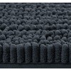 Home Mart Goods 2 Piece Set Charcoal Grey Soft Cozy Plush Chenille Bath Mat Bathroom Rug - 3 of 4