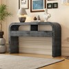 KIGFTSOD Retro Curved Console Table with 2 Large Drawers, Narrow Entryway & Sofa Table for Living Room, Hallway & Entrance - 3 of 4