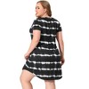 Agnes Orinda Women's Plus Size Tie Dye Trendy V Neck Round Hem Casual T-Shirt Dresses - 4 of 4