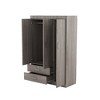TIRAMISUBEST 3-Door Wardrobe with 2 Storage Drawers, Modern Bedroom Armoire Closet with Hanging Rod and Storage Shelves - 4 of 4