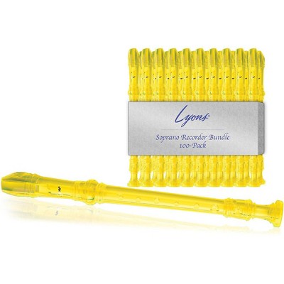 Lyons Soprano Recorder Value Bundle 100-Pack Transparent Yellow