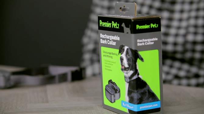 Premier Pet Rechargeable Bark Adjustable Collar - Black, 2 of 12, play video