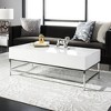 Carolina Contemporary Lift Top Coffee Table - White/Chrome - Safavieh - 2 of 4