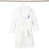 Personalized Linum Kids 100% Polyester SUPER PLUSH Double Brushed Hooded Bathrobe in Purple Script Font - 2 of 3