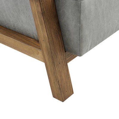 Easton Sustainably Sourced Gray Faux Leather Accent Chair