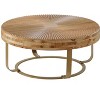NicBex Cylinder Coffee Table Set of 2 Simple Wooden End Table with Vertical Texture Relief Design for Living Room, Bedroom - 4 of 4