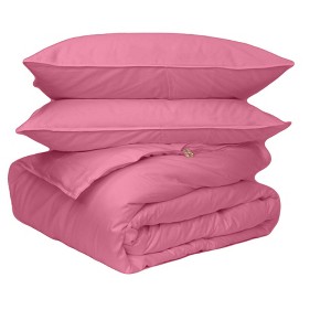 Canadian Down & Feather Company - 3 Piece Duvet Cover Set with 3-Sided Zipper, Hollyhock - 1 of 4