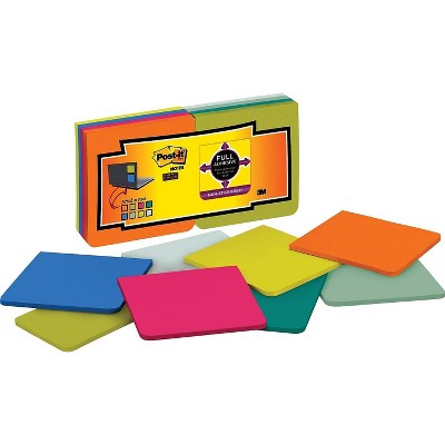 Post-it Super Sticky Full Adhesive Notes 3" x 3" Assorted Bright 958526