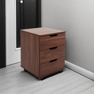 FONTOI File Cabinets, 3 Drawer Vertical Rolling Wood Mobile File Cabinets with Casters for Home Office, Design, Brown, 15.74"*15.74"*22.16" - 1 of 1