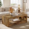 Hommoo 2-Tier Farmhouse Rectangle Coffee Table Rustic Brown - 3 of 4