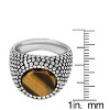 Steeltime Men's stainless steel and tiger eye ring. Size Options: 9-12 - 3 of 4