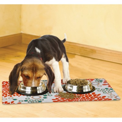 Rejuvenation Orange and Turquoise Pet Feeding Placemat