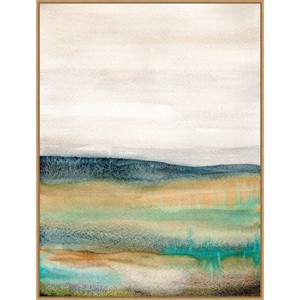 Amanti Art 32" x 42" Foggy Mountain by Xizhou Xie Framed Canvas Wall Art Print : Hand-Stretched, Modern Decor - 1 of 4