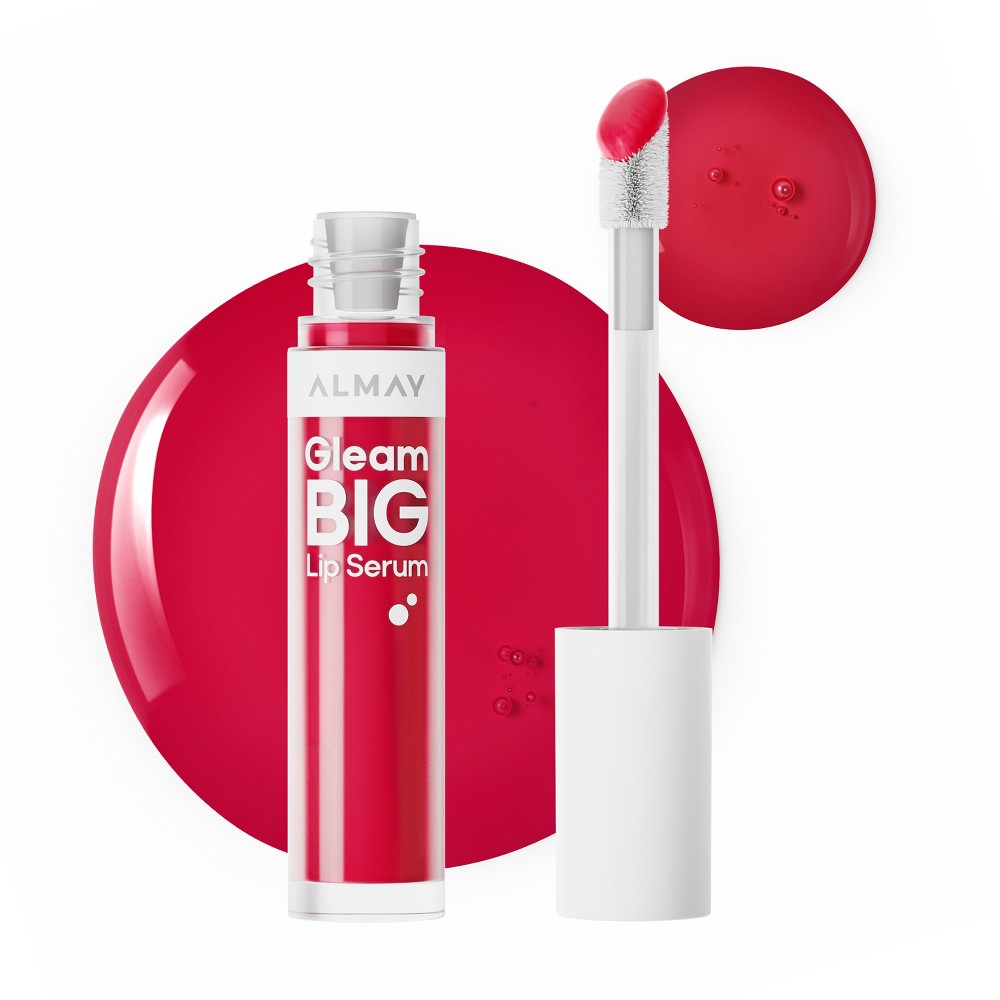 Almay Gleam Big Lip Serum, Lip Moisturizer - MO Cherry 600 - 0.13 fl oz: Glossy, Hypoallergenic, Liquid Formula