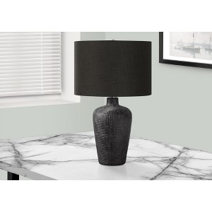 Monarch Specialties Lighting Table Lamp 24inchH Black Ceramic Black Shade Contemporary - 1 of 4