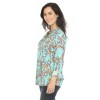 White Mark Women's Paisley Button Front Tunic Top - 2 of 4